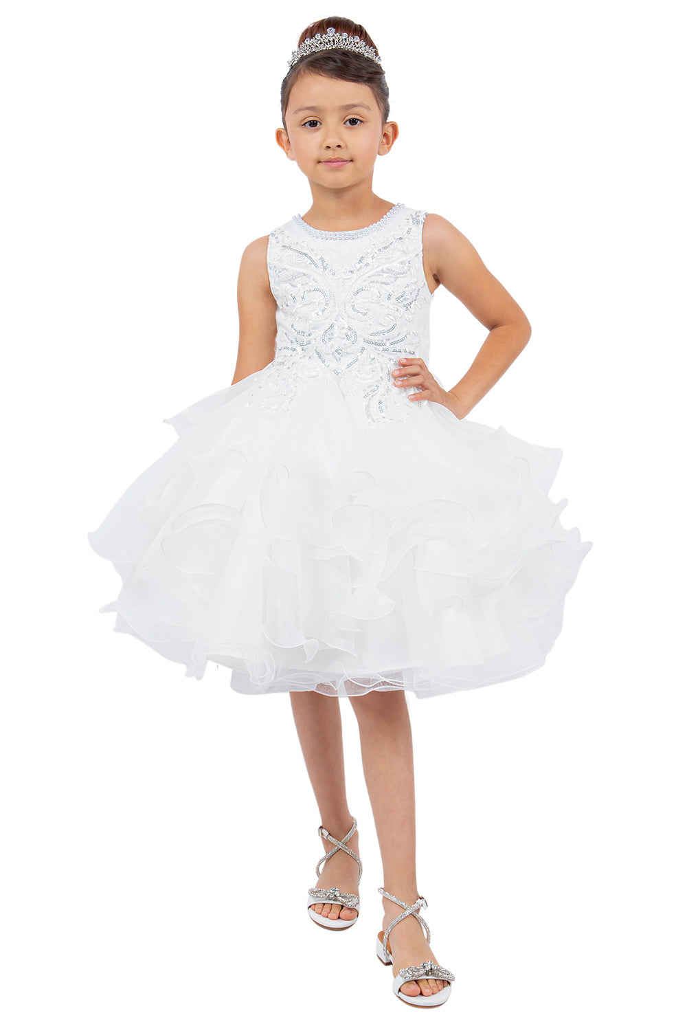 Cinderella Couture CCK-9152 Frilly Tulle and Sequin Pageant or Flower Girl Dress