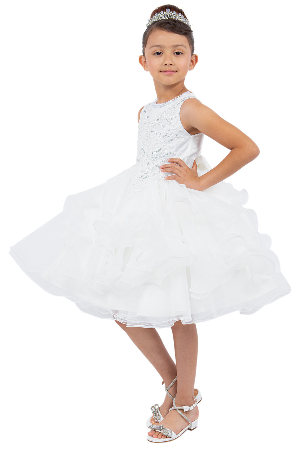 Cinderella Couture CCK-9152 Frilly Tulle and Sequin Pageant or Flower Girl Dress