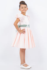 Cinderella Couture CCK-9159 Puff Sleeve Short Satin Flower Girl Dress
