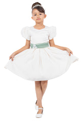 Cinderella Couture CCK-9159 Puff Sleeve Short Satin Flower Girl Dress