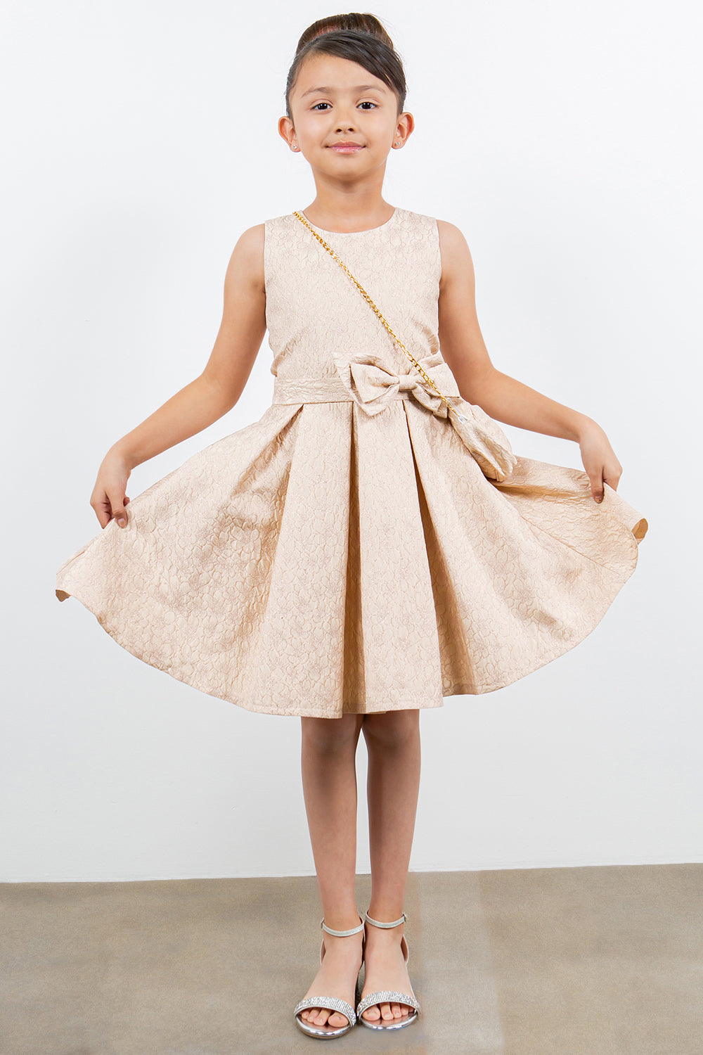 Cinderella Couture CCK-9165 Sleeveless Jacquard Flower Girl or Special Occasion Dress