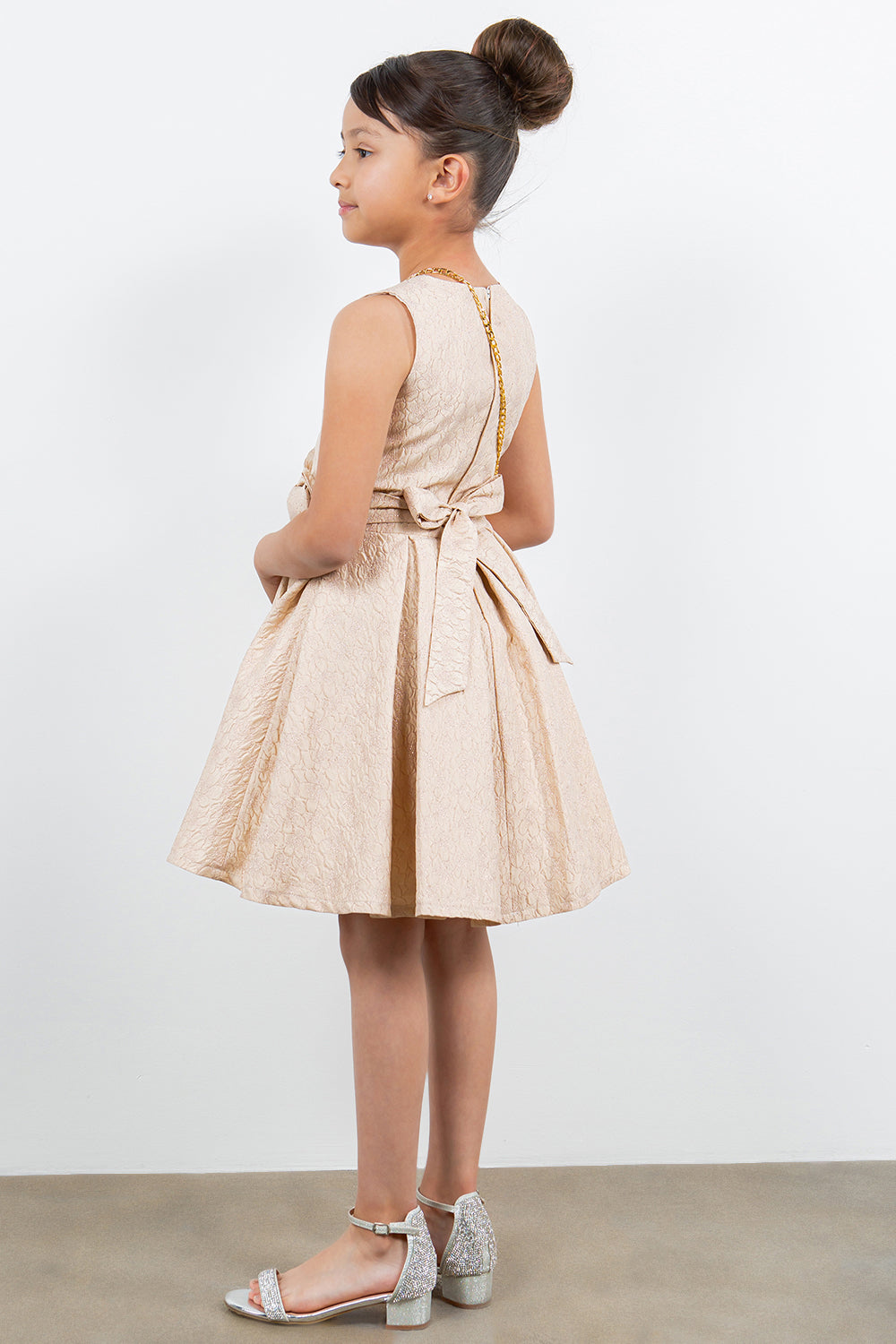 Cinderella Couture CCK-9165 Sleeveless Jacquard Flower Girl or Special Occasion Dress