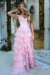 Lenovia 8521 Layered Floor Length Chiffon Prom Or Homecoming Gown