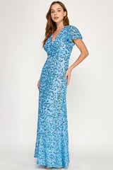 Perrty by Lenovia 3124 Mother of the Bride or Bridesmaid Foil Gown