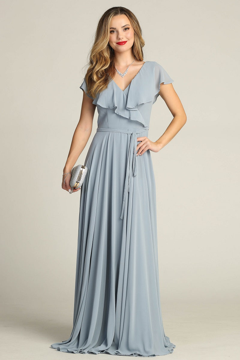 Chicas C-2403 Chiffon Bridesmaids Dress With Ruffle Sleeves