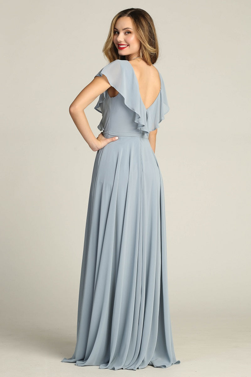 Chicas C-2403 Chiffon Bridesmaids Dress With Ruffle Sleeves