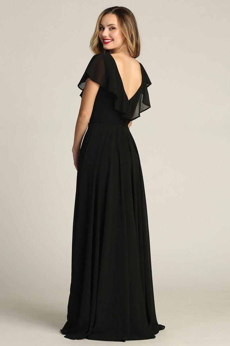 Chicas C-2403 Chiffon Bridesmaids Dress With Ruffle Sleeves