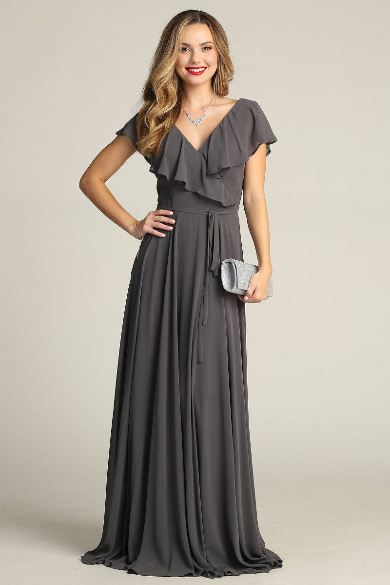 Chicas C-2403 Chiffon Bridesmaids Dress With Ruffle Sleeves