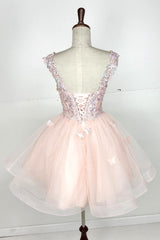 Chicas C-330 Short Hoco Prom Dress In Sparkle Tulle And Butterflies