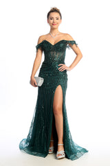 Chicas C331 Lace And Sequined Prom Gown With Brush Train