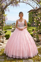 Chicas C370 Embroidered Formal Prom Gown With Corset Back