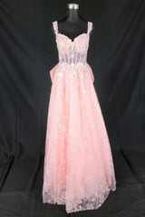 Chicas C370 Embroidered Formal Prom Gown With Corset Back
