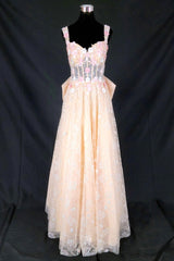 Chicas C370 Embroidered Formal Prom Gown With Corset Back