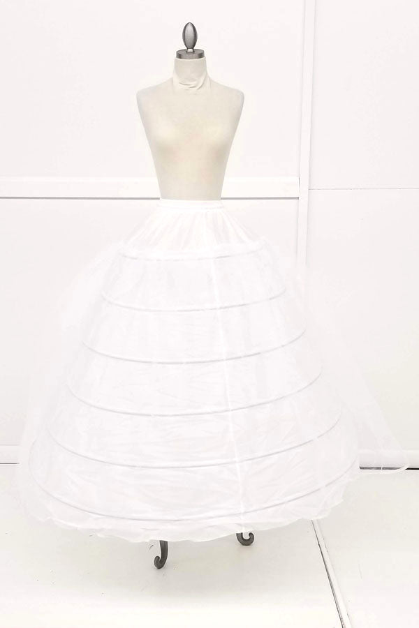 Chicas CHP625WH Six Hoop Tulle Overlay Crinoline Petticoat For Quinceanera Gown