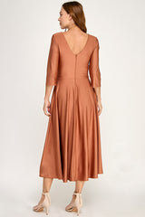 Perrty by Lenovia 3127 Tea Length Bridesmaid or Formal Dress Stretch Yoga