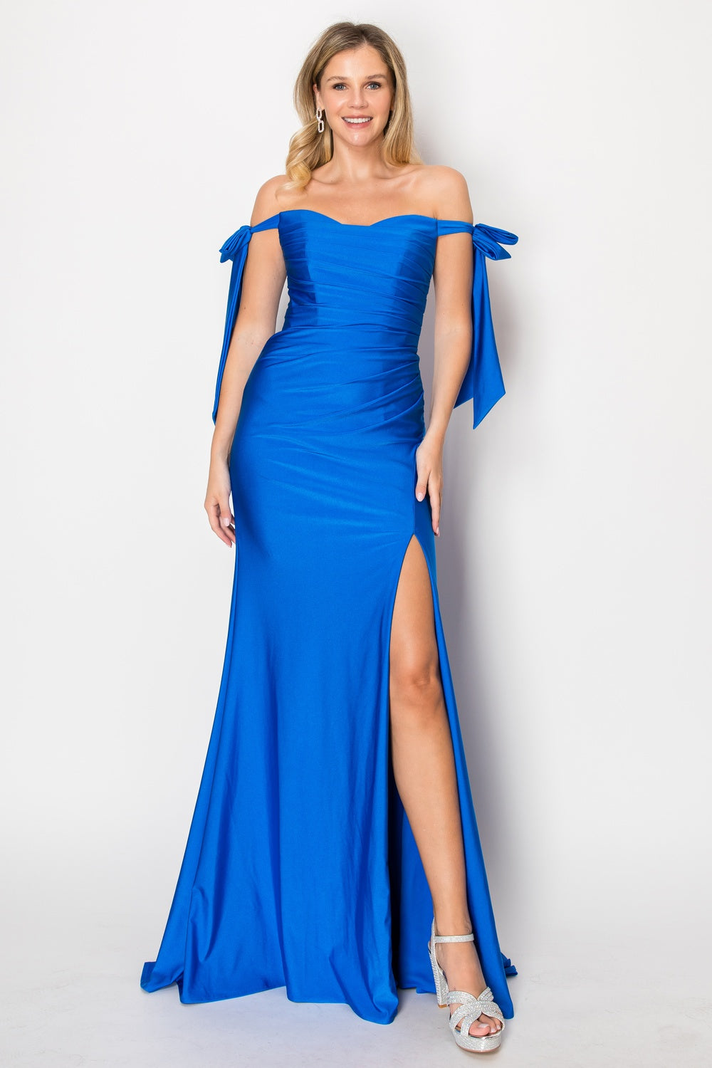 Chicas DM-8010 Bridesmaid or Evening Gown Off-The-Shoulder With Train