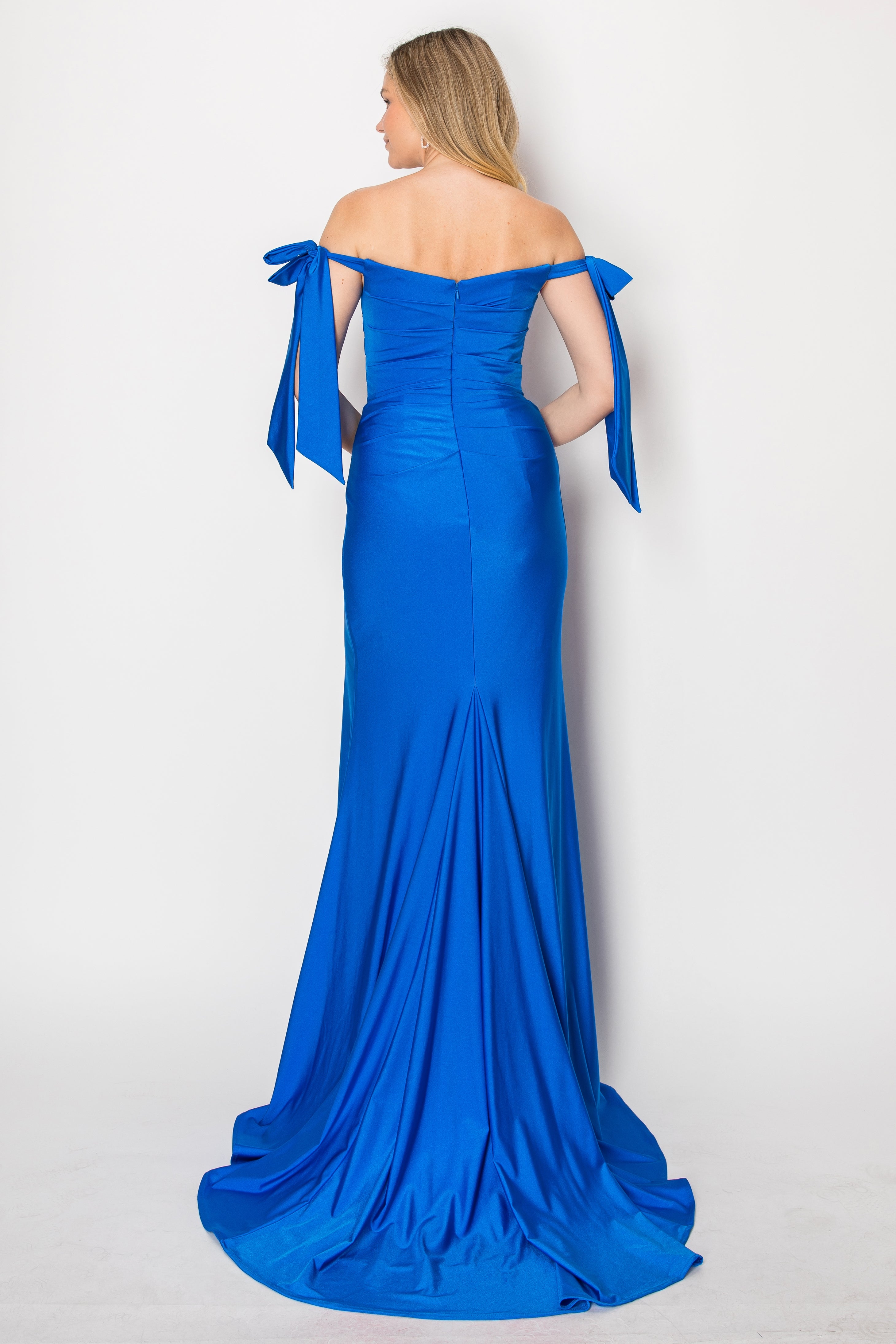 Chicas DM-8010 Bridesmaid or Evening Gown Off-The-Shoulder With Train