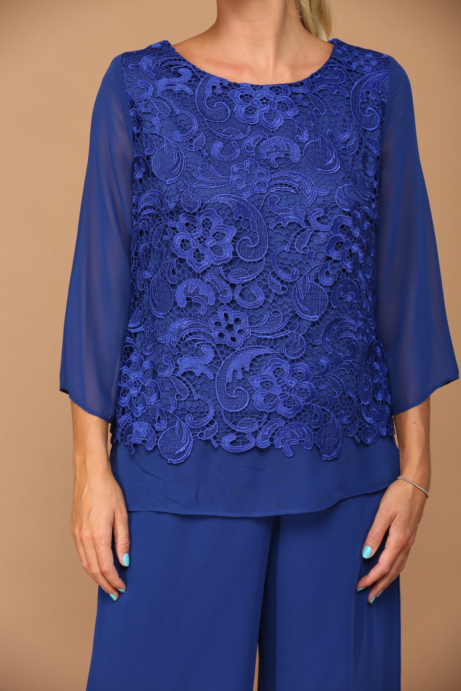 Eva USA 3289 Women's Lace and Chiffon Pant Suit