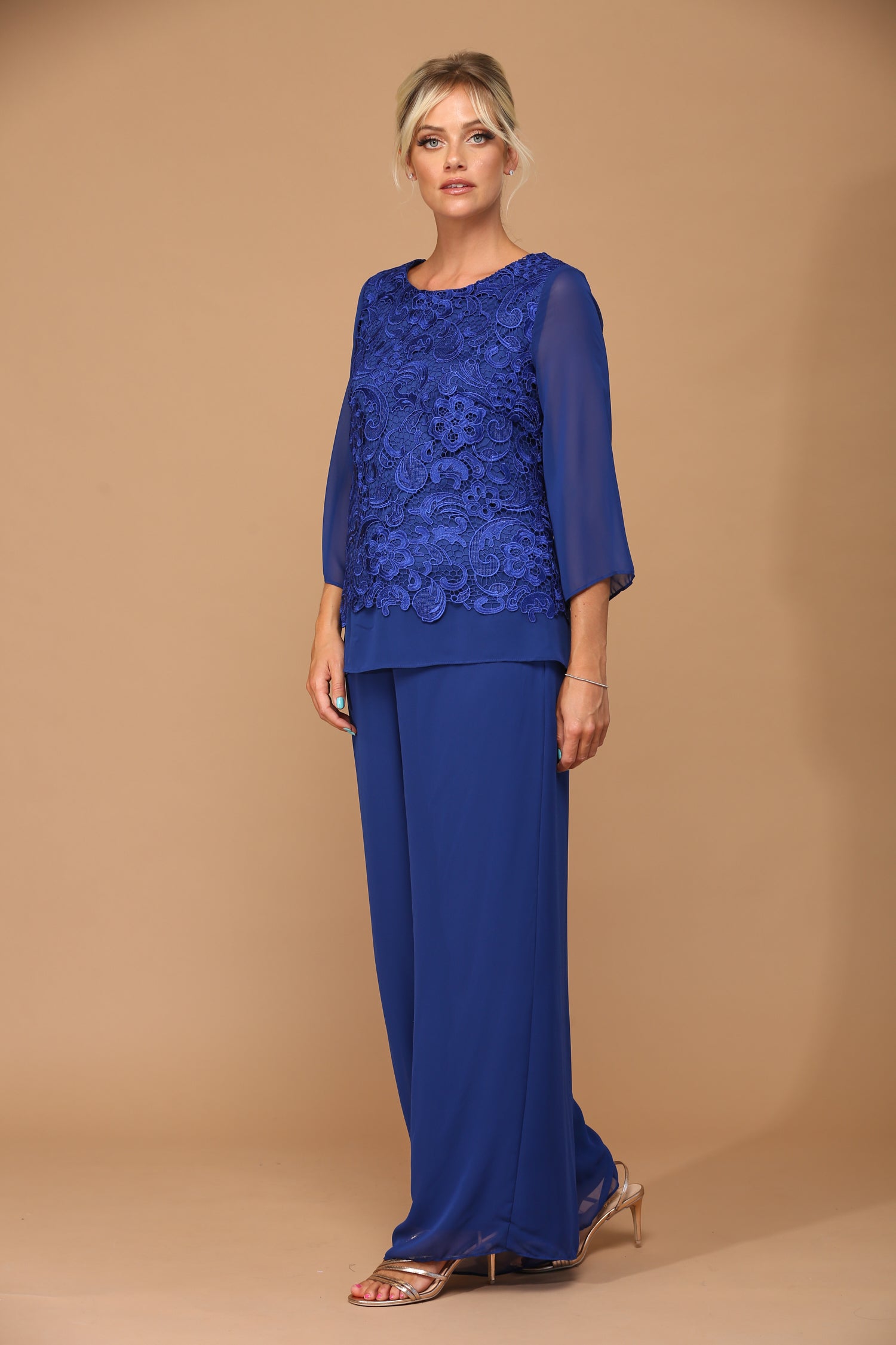 Eva USA 3289 Women's Lace and Chiffon Pant Suit