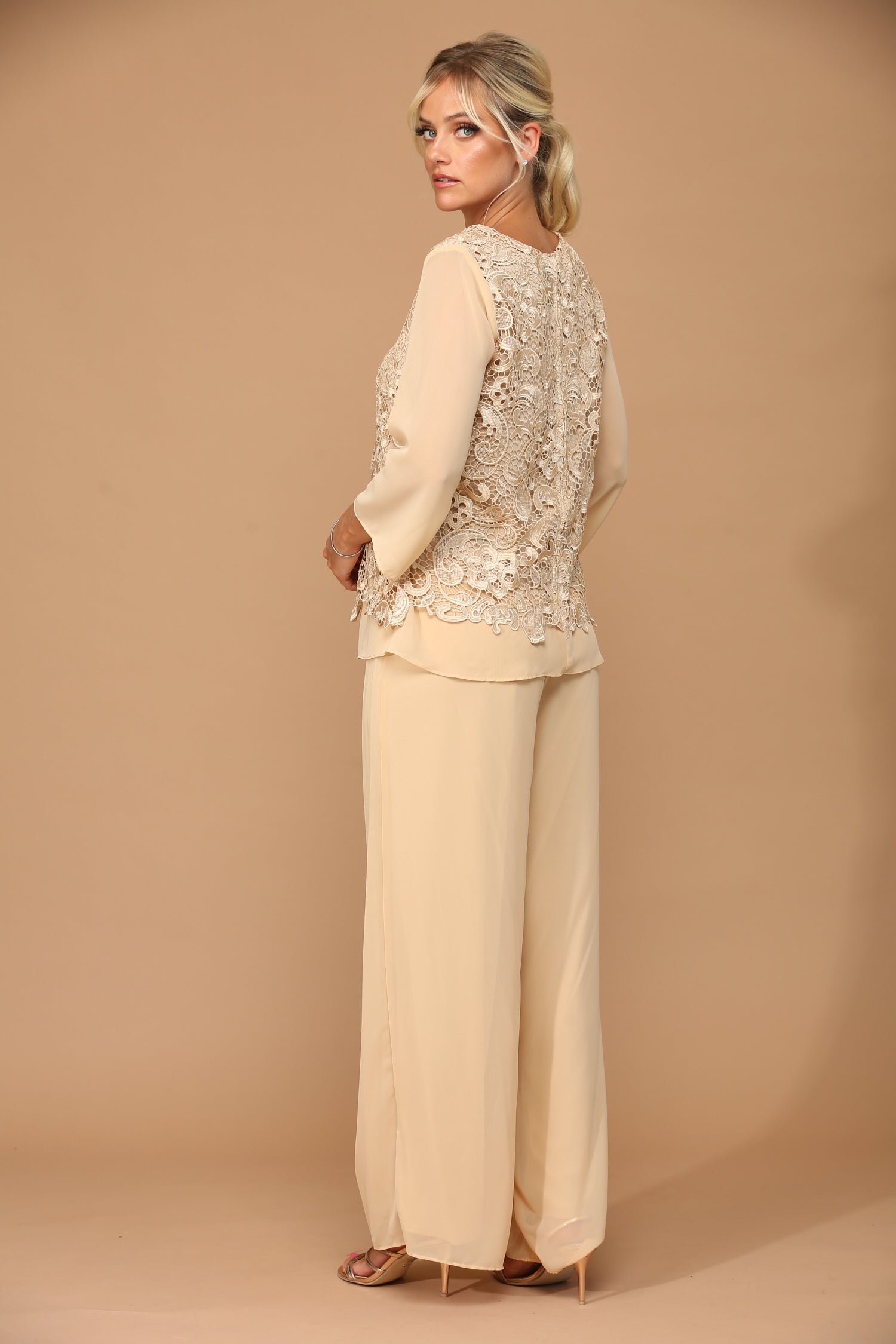 Eva USA 3289 Women's Lace and Chiffon Pant Suit