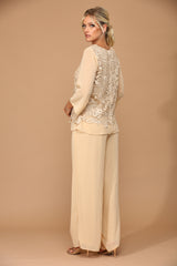 Eva USA EV3289 Women's Lace and Chiffon Pant Suit