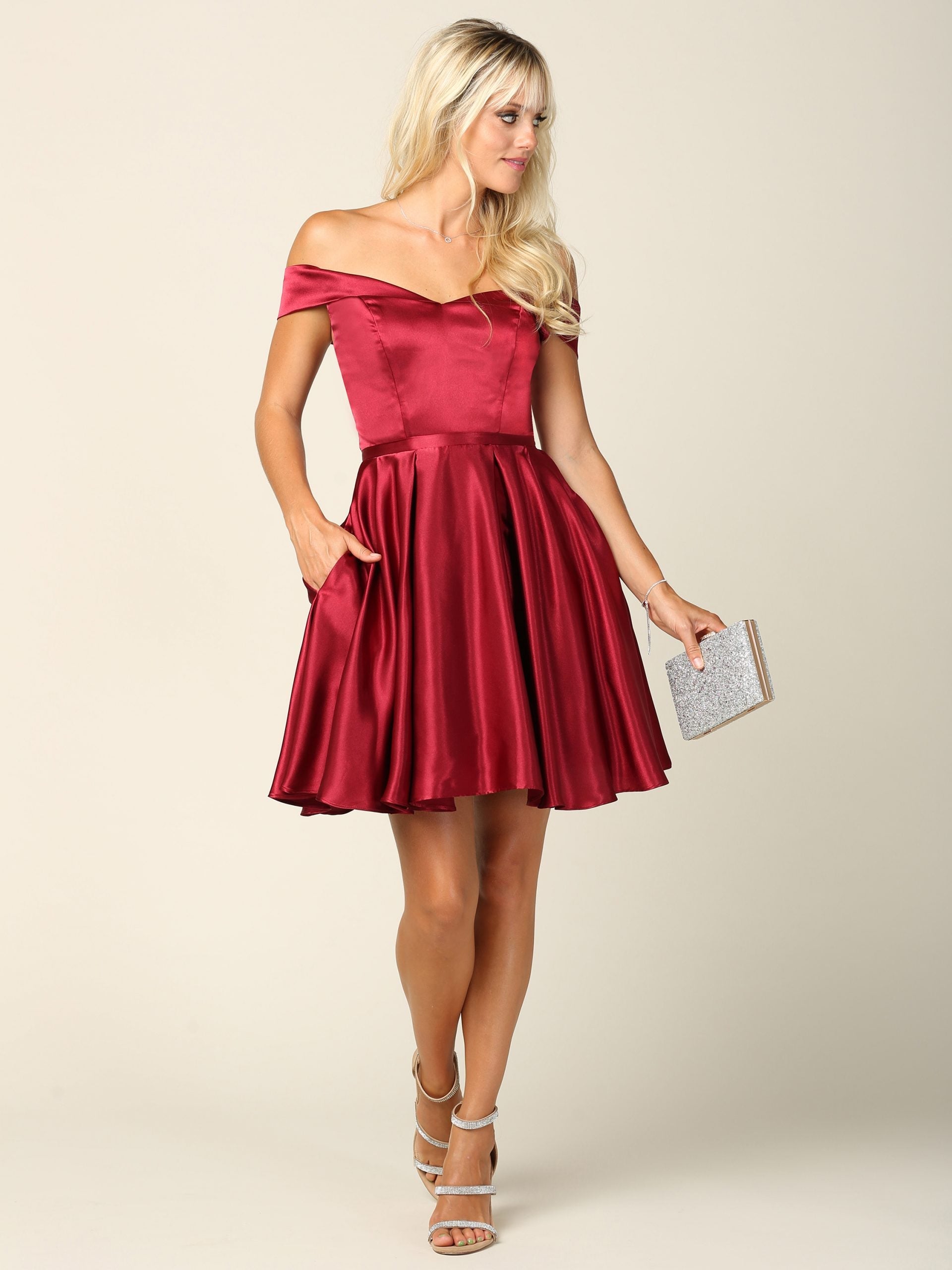 Eva USA 3431 Short Satin Mini Dress