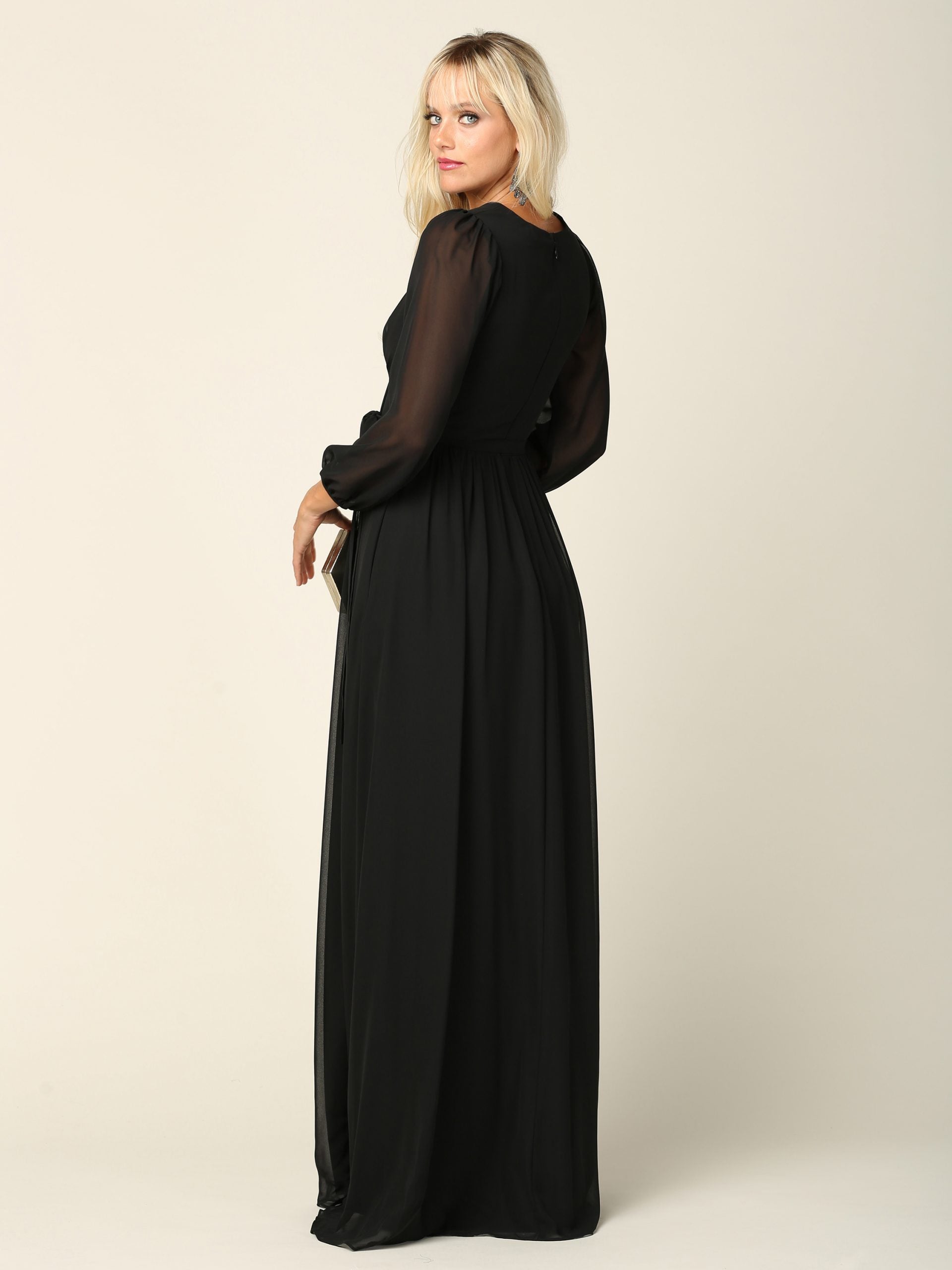 Eva USA 3410 Chiffon Balloon Sleeve Bridesmaids Dress