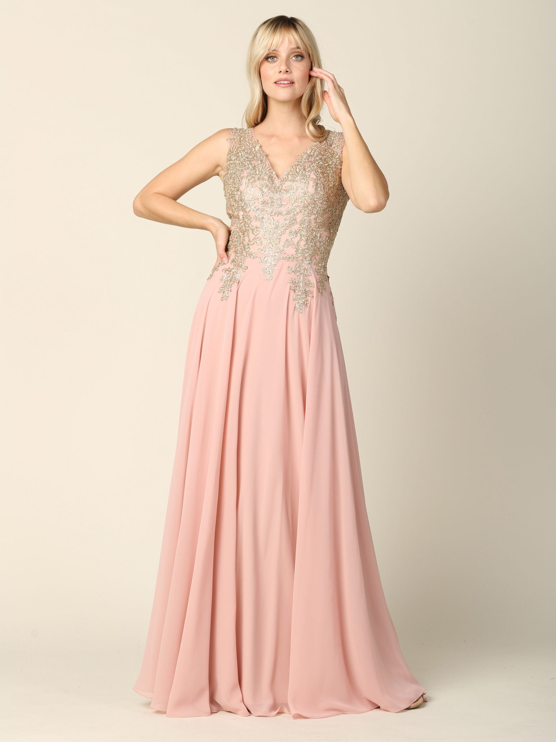 Eva USA style 5233 mother of the bride gown in dusty rose.