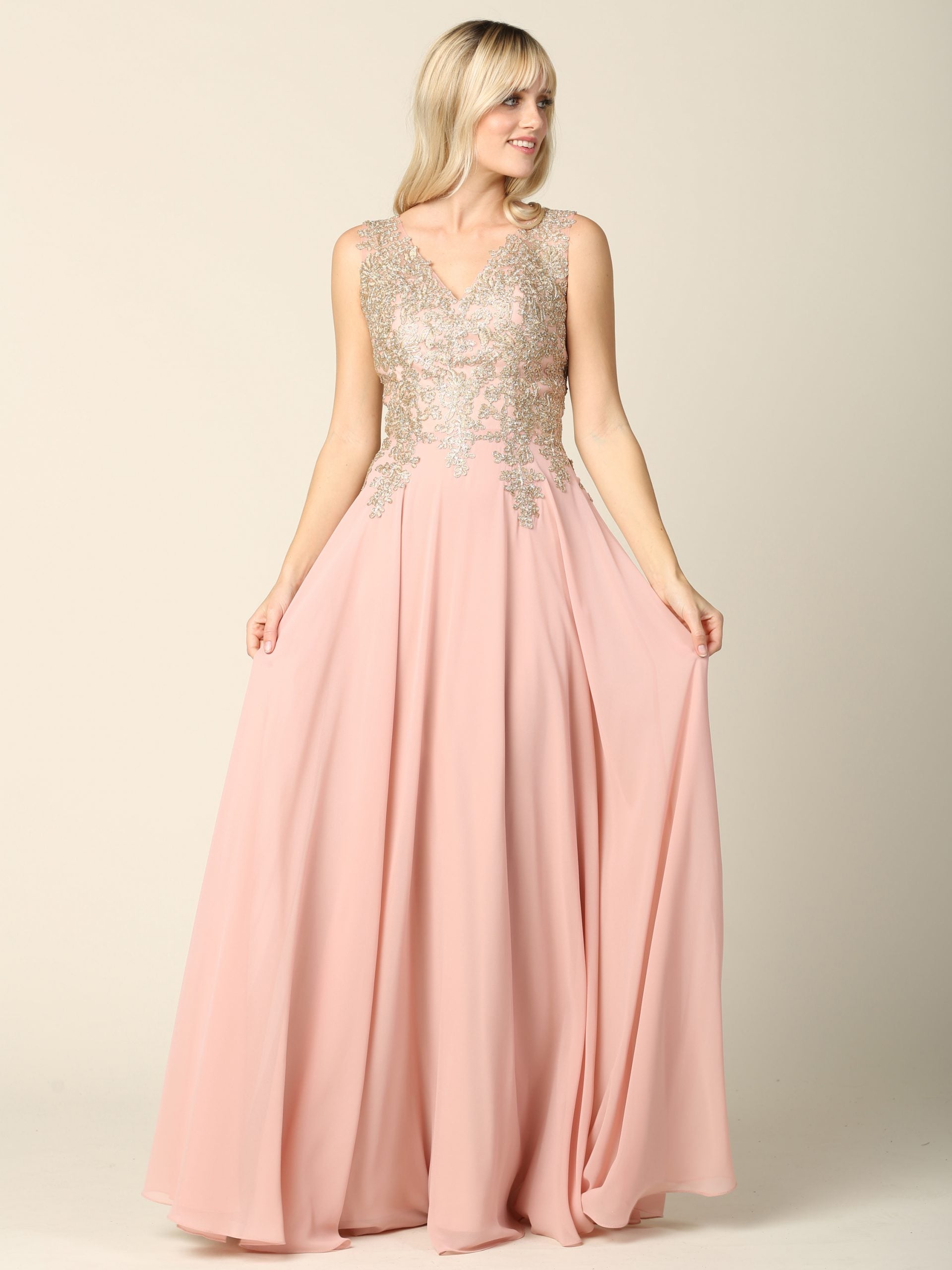 Eva USA style 5233 mother of the bride gown in dusty rose.