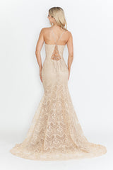 Lenovia 8338 Embroidered Lace Formal Prom Gown