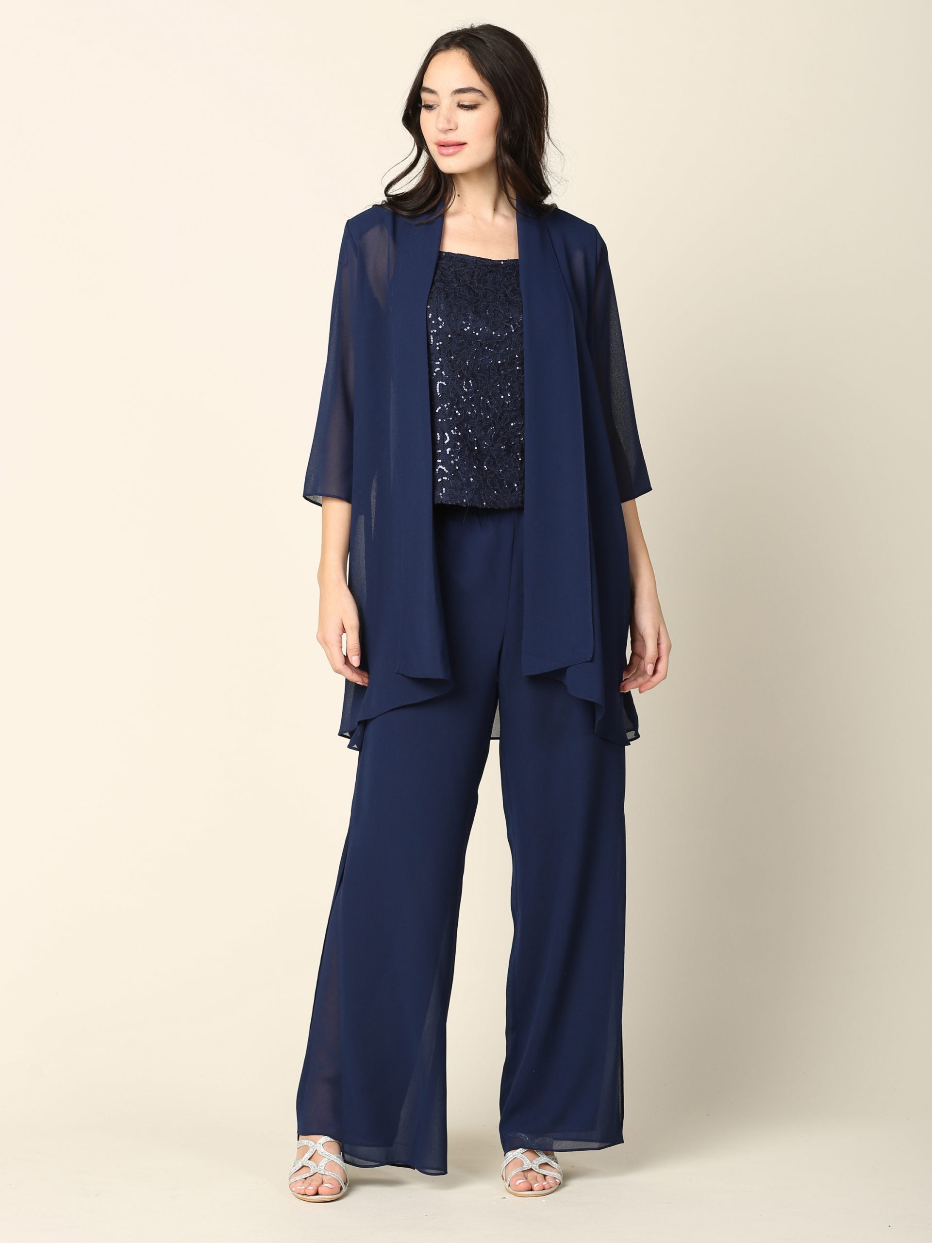 Eva USA 3383 Three Piece Mothers Pant Suit