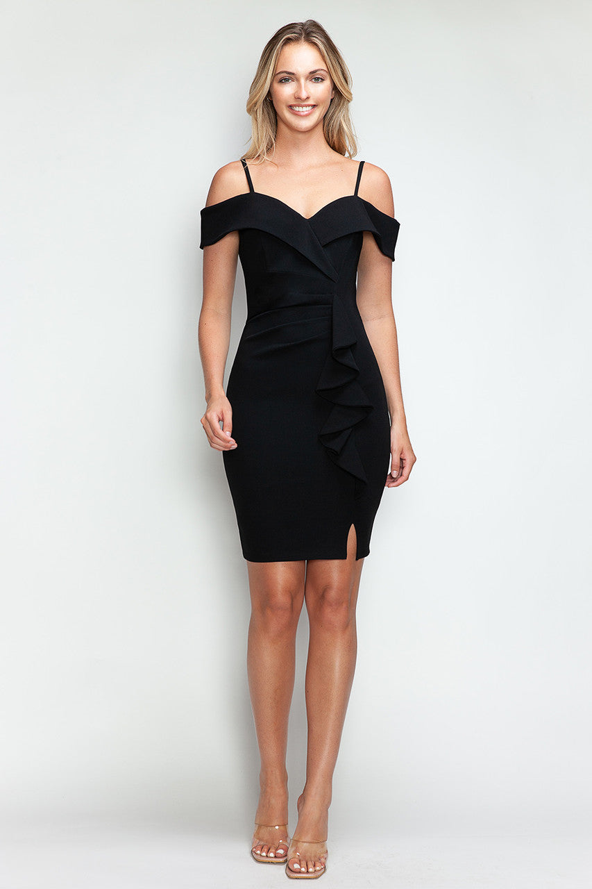 Lenovia 3097 Short Techno Crepe Bridesmaid or Cocktail Dress