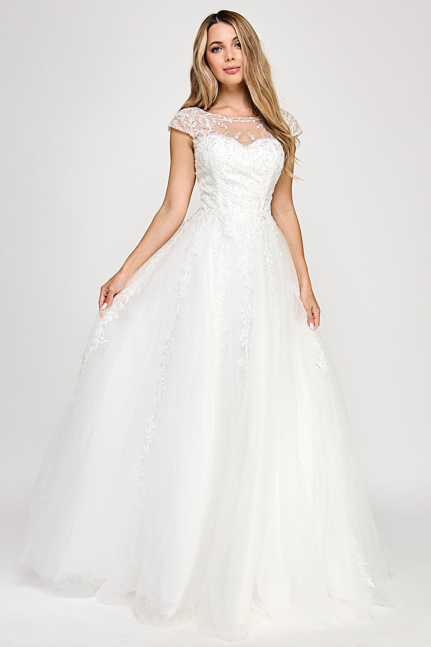 Lenovia 8349 Embroidered Mesh Bridesmaid or Formal Gown