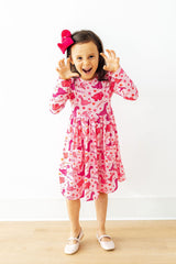 Dino Kisses L/S Pocket Twirl Dress