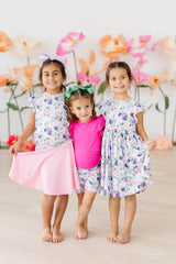 Mila & Rose Girls & Toddlers Lavender Love Twirl Shorts
