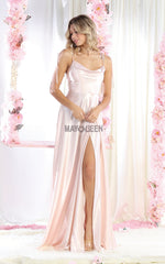 May Queen MQ1901 Satin Formal Bridesmaids Dress