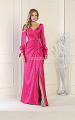 May Queen MQ1974 Long Sleeve Bridesmaids Dress