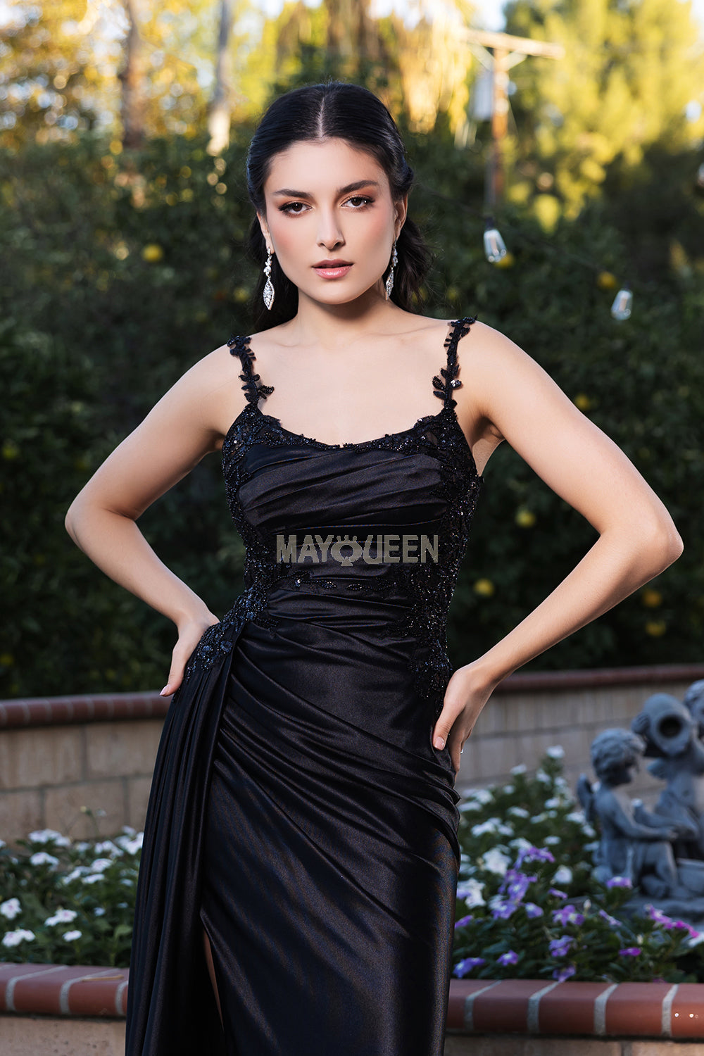 May Queen 2145 Satin Formal Prom Gown
