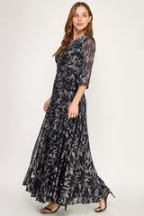 Perrty by Lenovia 3125 Long Floral Foil Bridesmaid or Mother's Gown