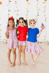 Mila & Rose Patriotic Plaid Twirl Shorts