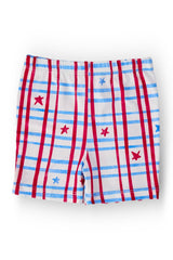Mila & Rose Patriotic Plaid Twirl Shorts
