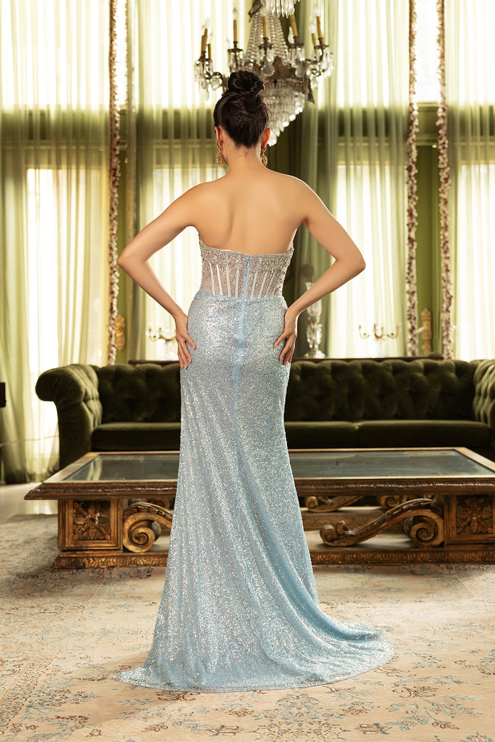 Royal Queen RQ8155 Crystal Beads and Sequined Prom Gown