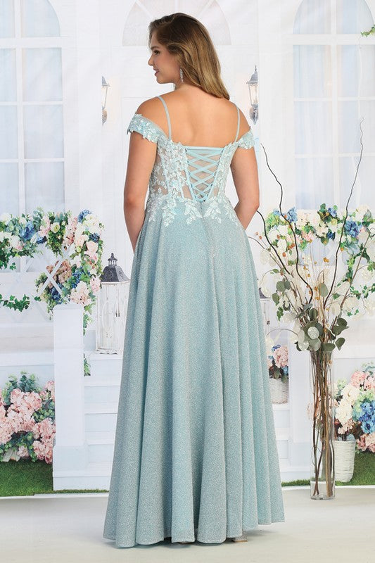 Cindy USA CN 50485 Sparkle Fabric Prom Gown with Pockets