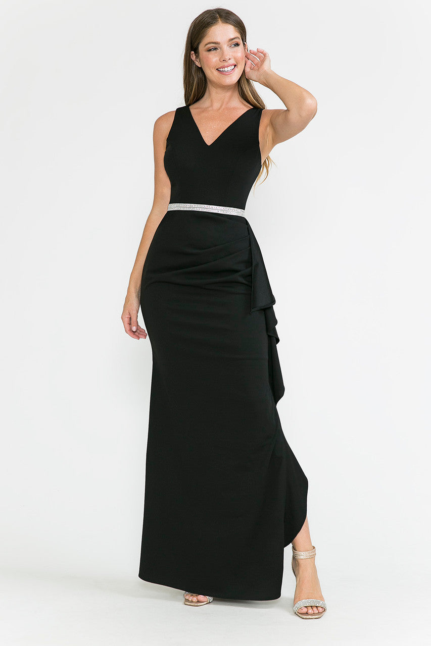 Lenovia 5287-A Stretch Techno Crepe Bodycon Bridesmaid or Formal Gown