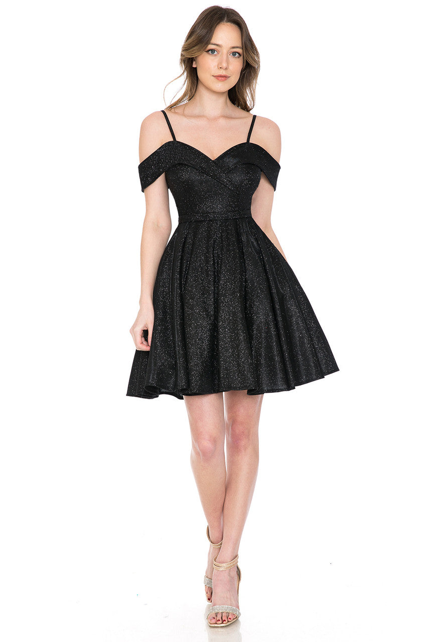 Lenovia 5228 Short Stretch Metallic Sweetheart Homecoming Dress