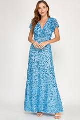 Perrty by Lenovia 3124 Mother of the Bride or Bridesmaid Foil Gown