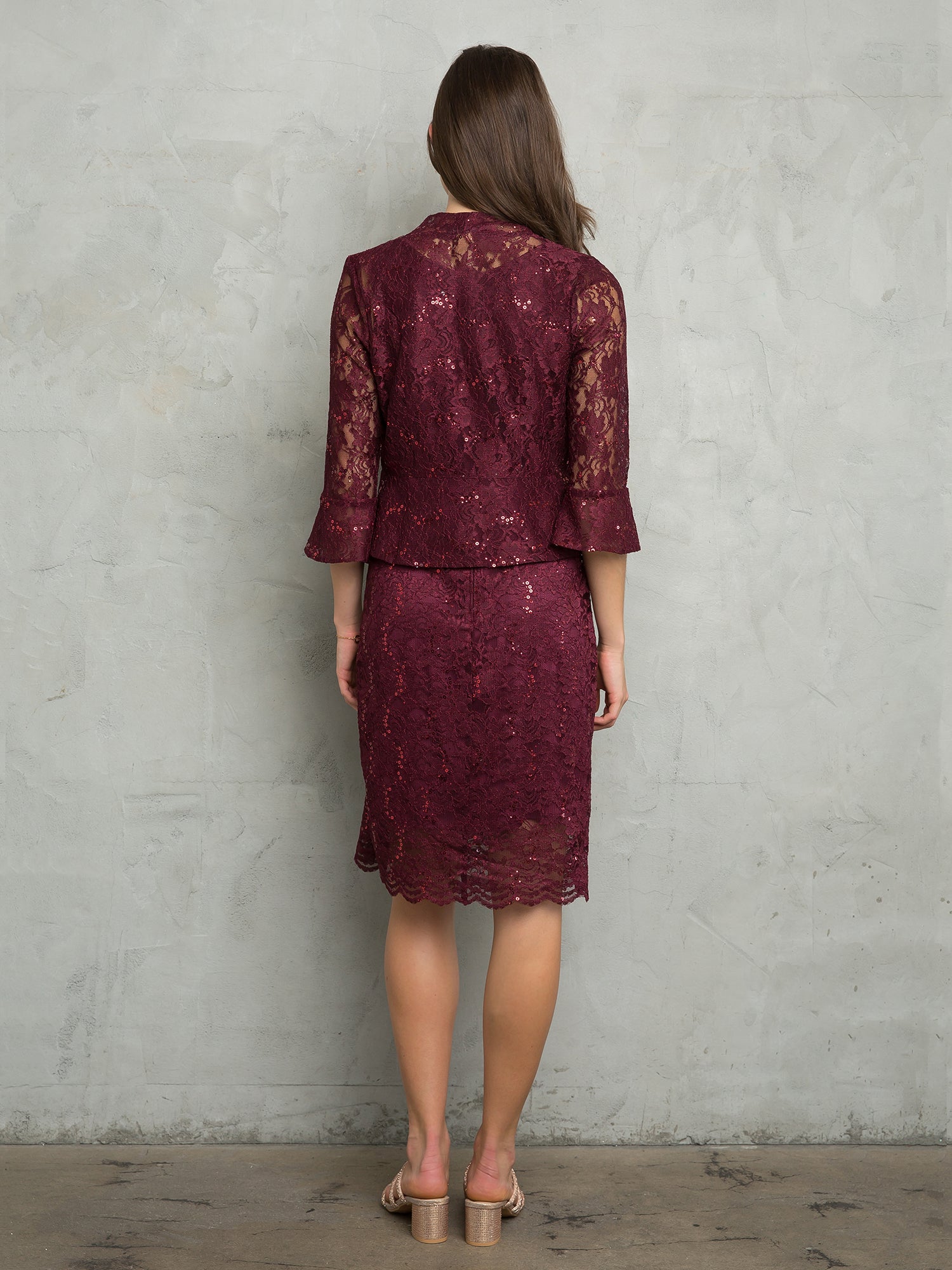 Eva USA 3347 Short Lace Mother of the Bride or Groom Dress
