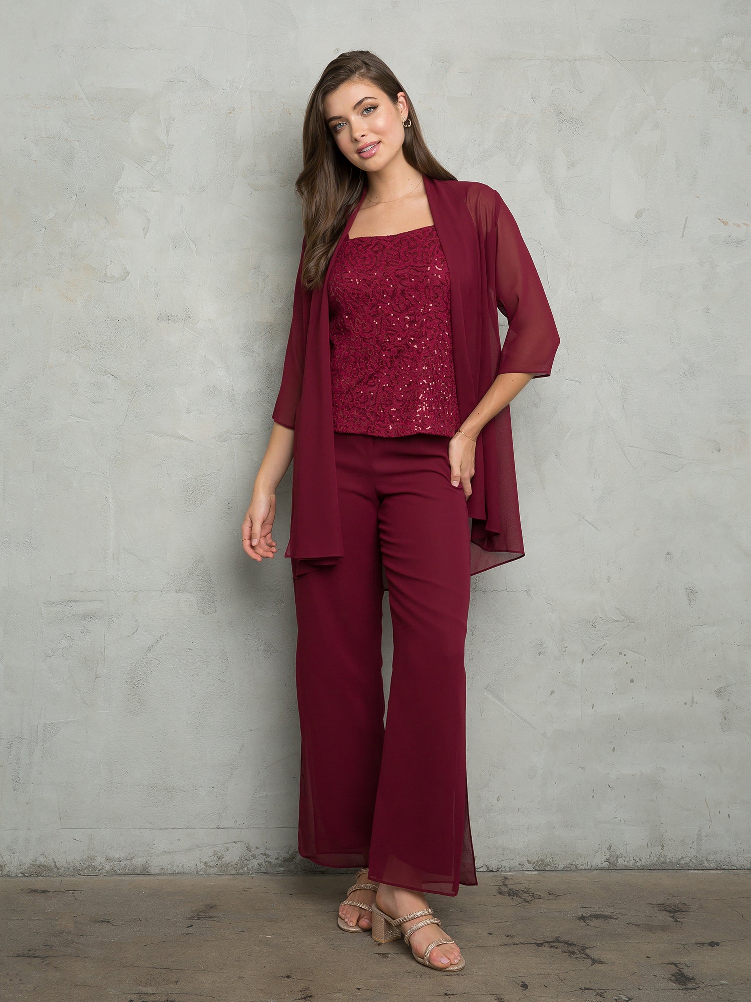 Eva USA 3383 Three Piece Mothers Pant Suit