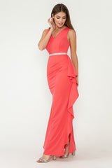 Lenovia 5287-A Stretch Techno Crepe Bodycon Bridesmaid or Formal Gown