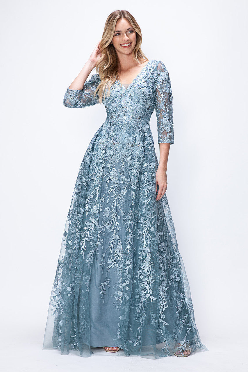 Lenovia 8356 Embroidered Mesh Mother of the Bride or Groom Gown